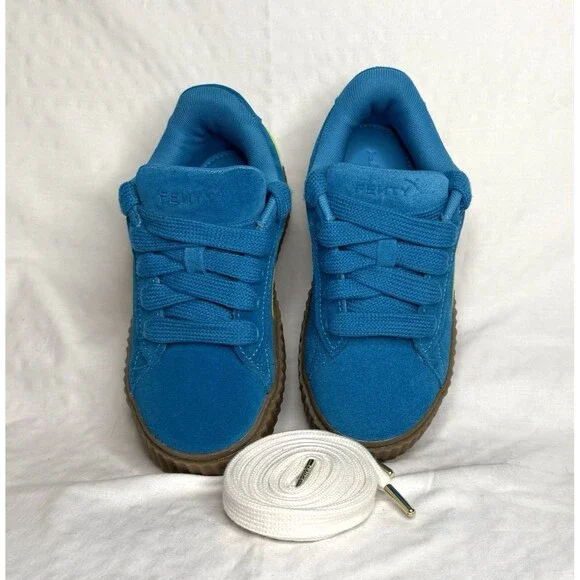 PUMA Fenty x Creeper Phatty Kids Sneakers Sz 1.5Y Blue Suede Casual Unisex Shoes - Picture 8 of 9